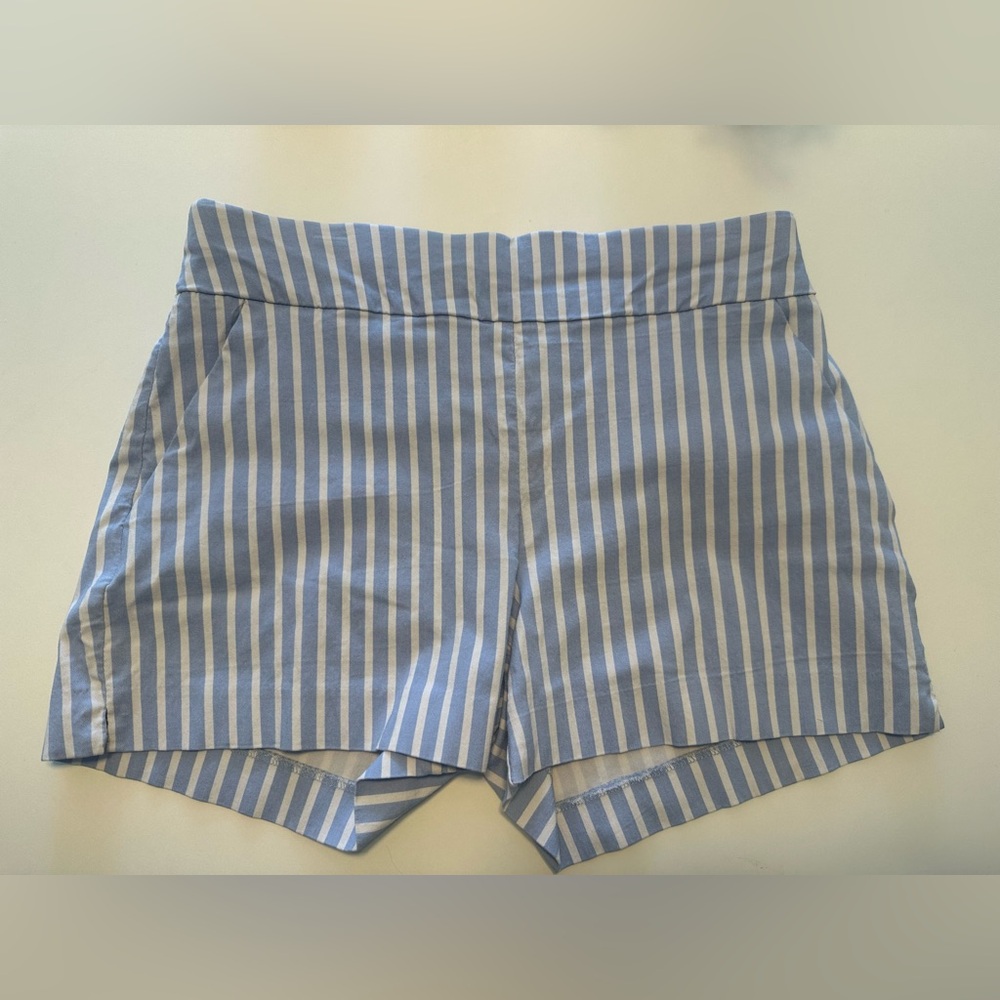 Chic Blue and White Striped Shorts